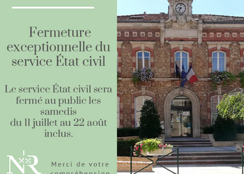 Photo de FERMETURE SERVICE ETAT CIVIL INFOS 