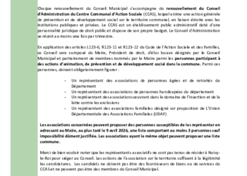 Photo de Renouvellement du Conseil d'Administration du CCAS - Appel à Candidature